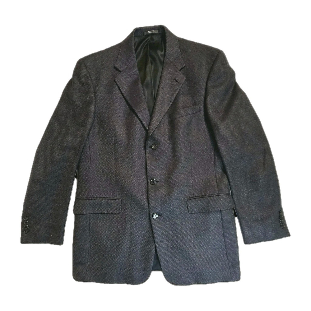 Men’s 48L Wool Blazer Sport Coat Black Union Made Giorgio Bissoni